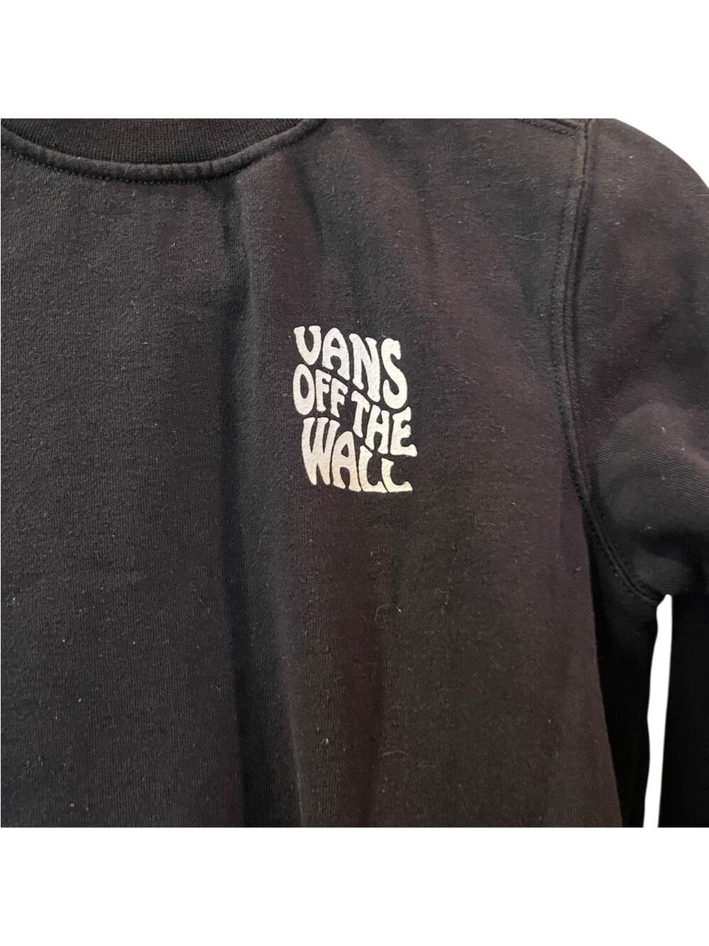 Vans Off The Wall Kids Black Crew Sweatshirt Grim Reaper Design Size Small - Picture 3 of 4
